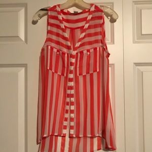 Forever 21 sleeveless blouse button down tunic